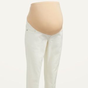 White straight leg full panel maternity jeans